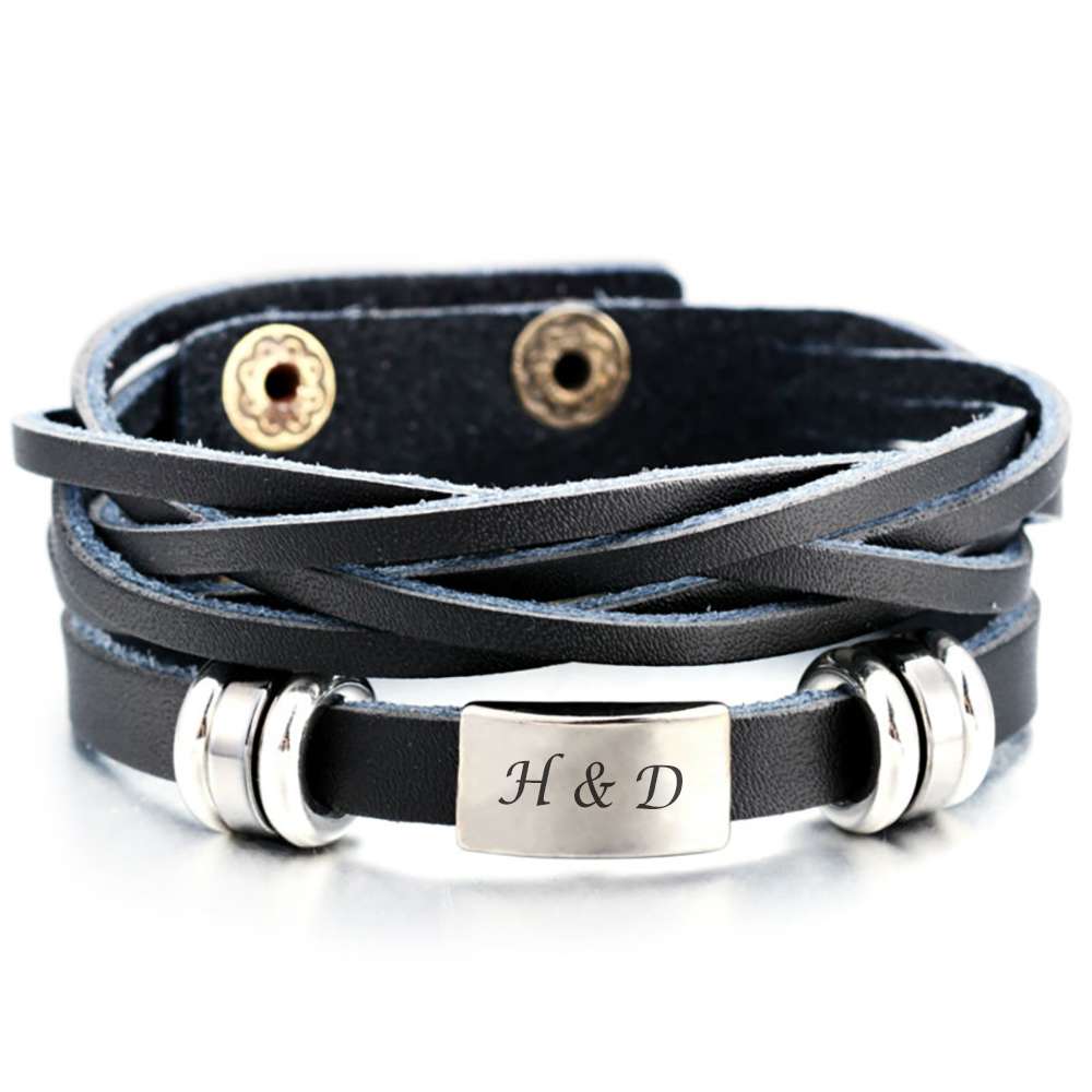 Bild von leder armband mit metall gravujpg | fotogeschenkideende 🎀 Geschenke mit eigenem Foto Motiv o Text