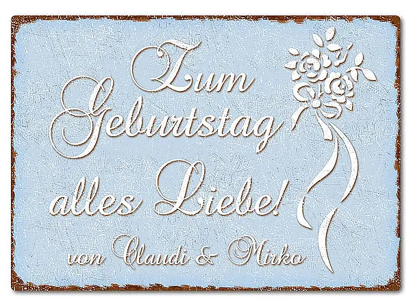 Bild von   farbiges blechschild mit wunscjpg | fotogeschenkideende 🎀 Geschenke mit eigenem Foto Motiv o Text