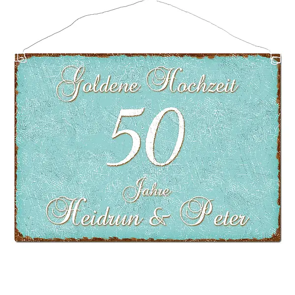 Bild von schild goldene hochzeit undjpg | fotogeschenkideende 🎀 Geschenke mit eigenem Foto Motiv o Text