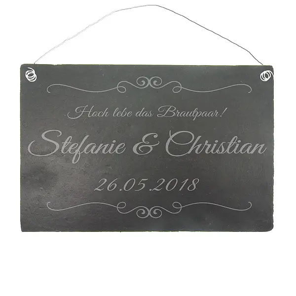 Bild von   schieferschild zur hochzeit jpg | fotogeschenkideende 🎀 Geschenke mit eigenem Foto Motiv o Text