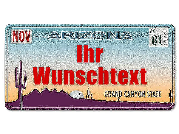 Bild von   arizona usa nummernschild mitjpg | fotogeschenkideende 🎀 Geschenke mit eigenem Foto Motiv o Text