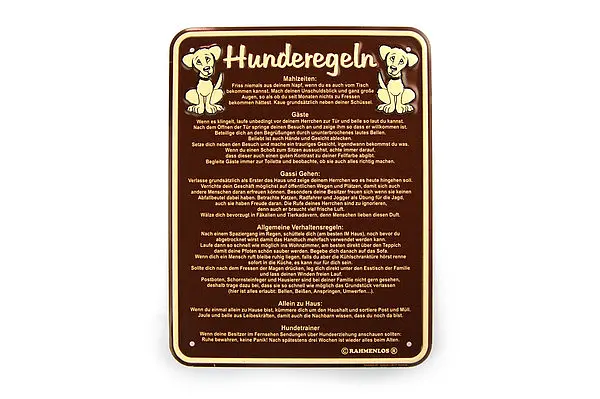 Bild von funschild hunderegelnjpg | fotogeschenkideende 🎀 Geschenke mit eigenem Foto Motiv o Text