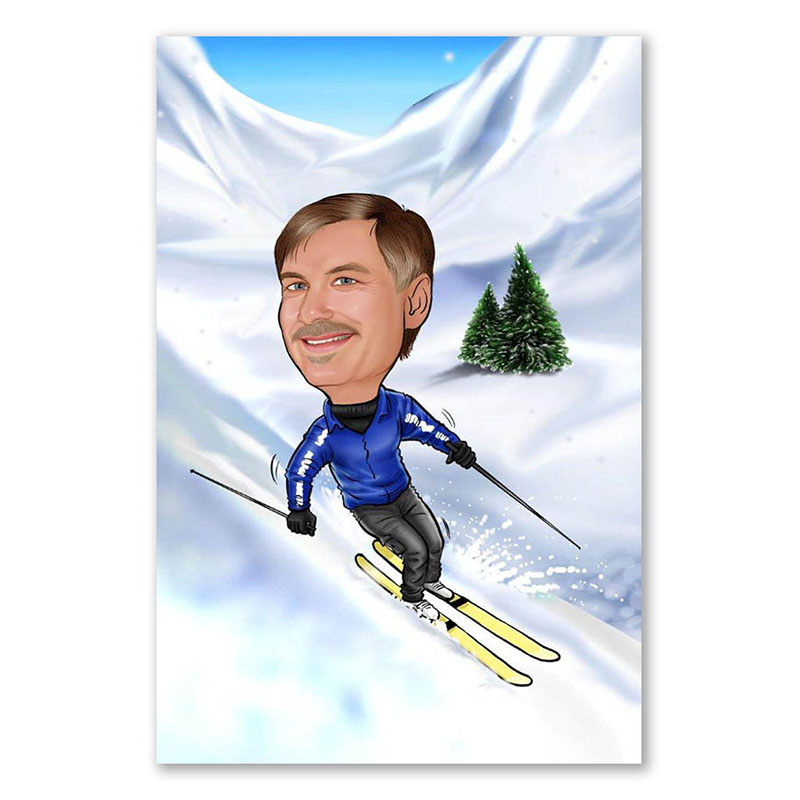 Bild von erstellung karikatur skifahrerjpg | fotogeschenkideende 🎀 Geschenke mit eigenem Foto Motiv o Text