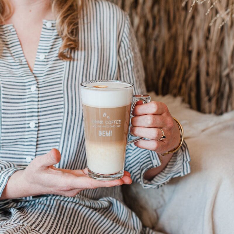 Bild von latte macchiato glas mit gravujpg | fotogeschenkideende 🎀 Geschenke mit eigenem Foto Motiv o Text