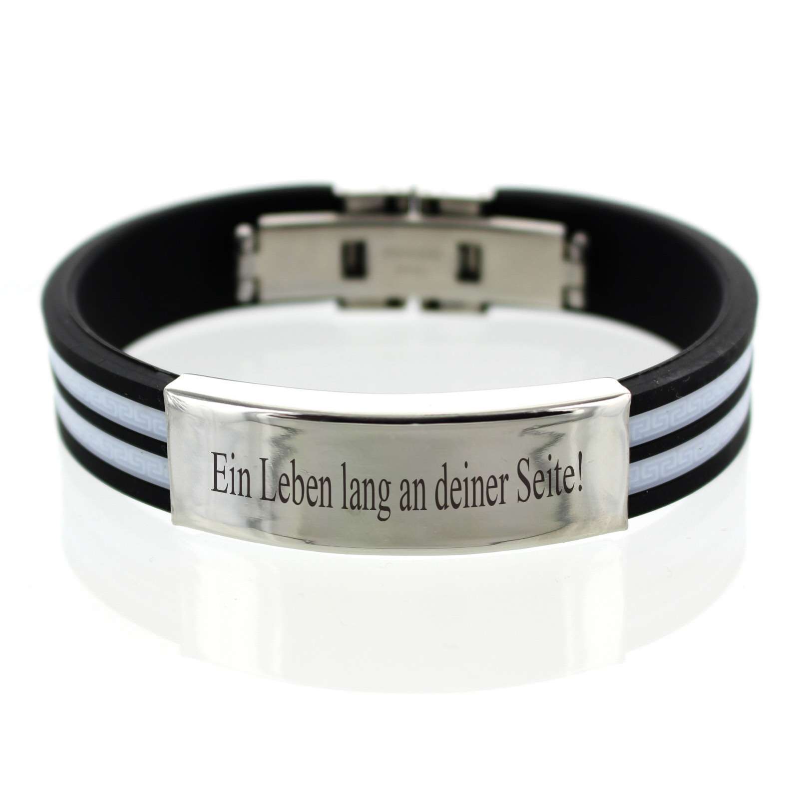 Bild von kautschuk armband mit edelstahjpg | fotogeschenkideende 🎀 Geschenke mit eigenem Foto Motiv o Text