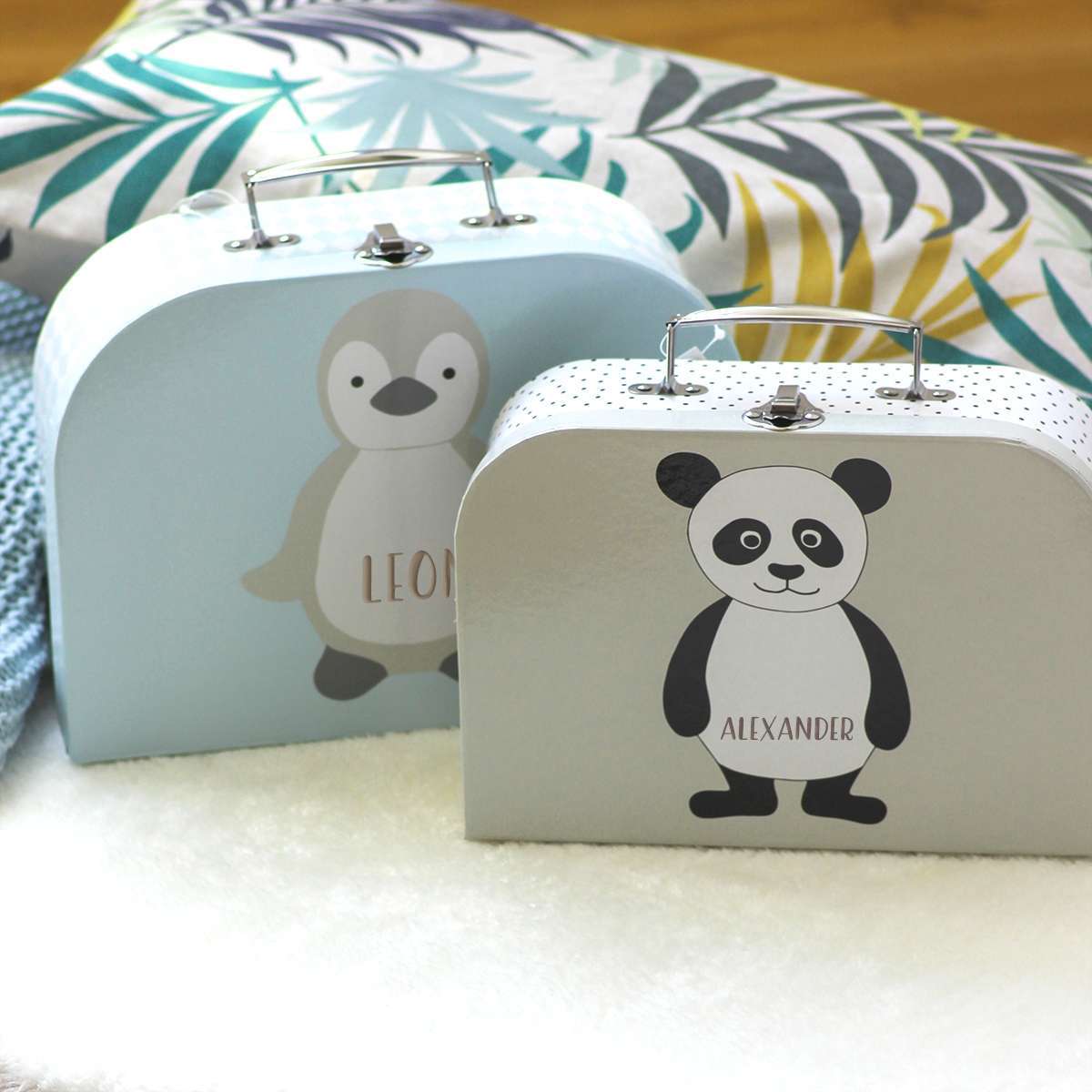 Bild von kofferset pinguin und panda pejpg | fotogeschenkideende 🎀 Geschenke mit eigenem Foto Motiv o Text