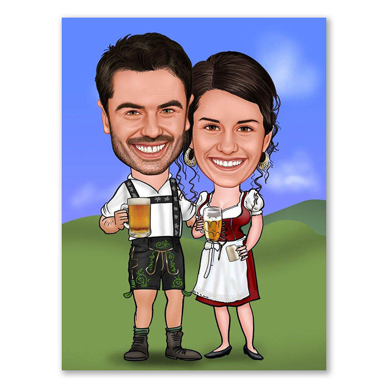 Bild von erstellung karikatur wiesn paajpg | fotogeschenkideende 🎀 Geschenke mit eigenem Foto Motiv o Text