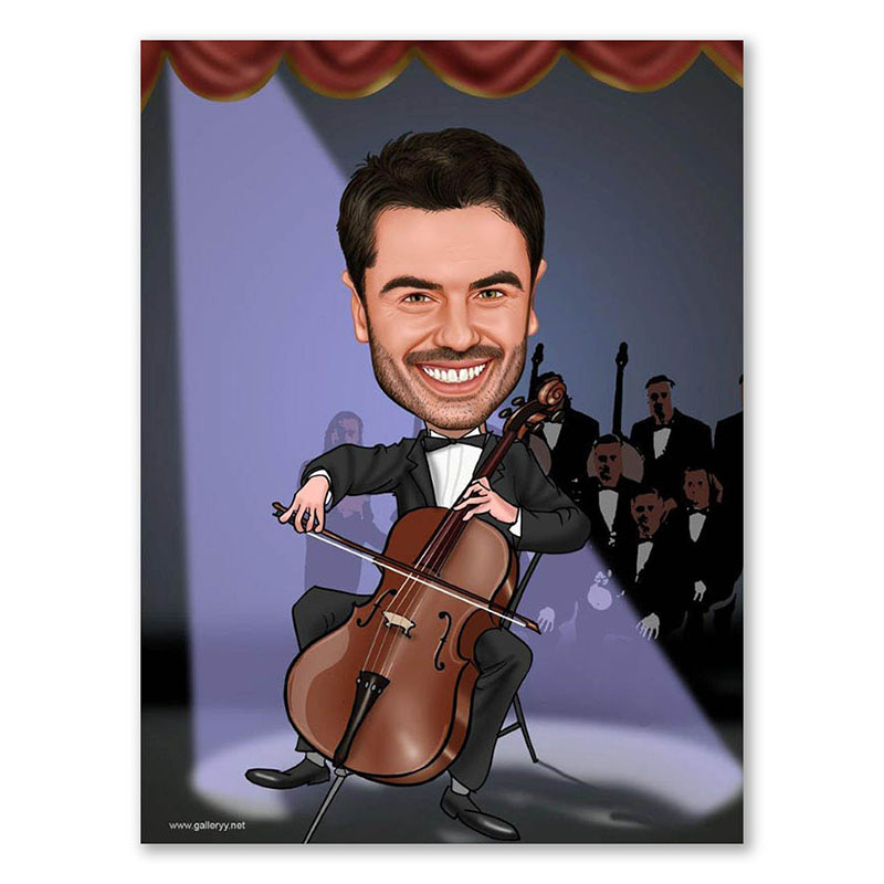 Bild von erstellung karikatur cellistjpg | fotogeschenkideende 🎀 Geschenke mit eigenem Foto Motiv o Text