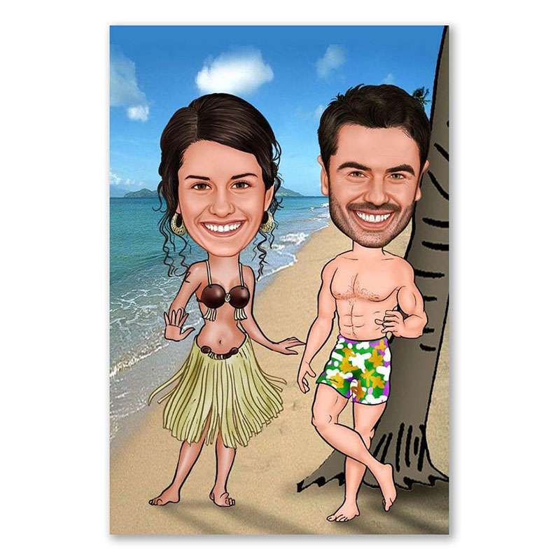 Bild von erstellung karikatur hawaii bejpg | fotogeschenkideende 🎀 Geschenke mit eigenem Foto Motiv o Text