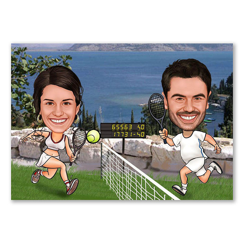 Bild von erstellung karikatur tennis amjpg | fotogeschenkideende 🎀 Geschenke mit eigenem Foto Motiv o Text