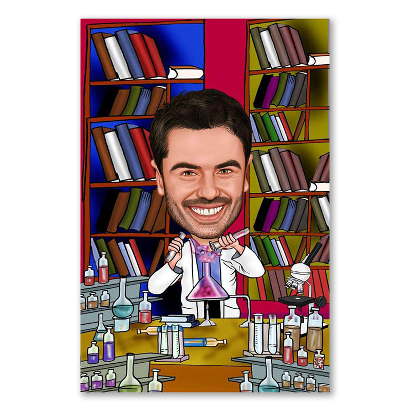 Bild von erstellung karikatur chemikerjpg | fotogeschenkideende 🎀 Geschenke mit eigenem Foto Motiv o Text