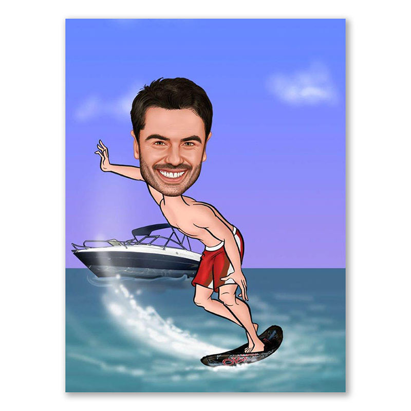 Bild von erstellung karikatur surfer cjpg | fotogeschenkideende 🎀 Geschenke mit eigenem Foto Motiv o Text