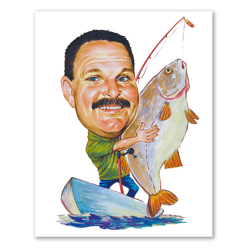 Bild von erstellung karikatur angler mijpg | fotogeschenkideende 🎀 Geschenke mit eigenem Foto Motiv o Text