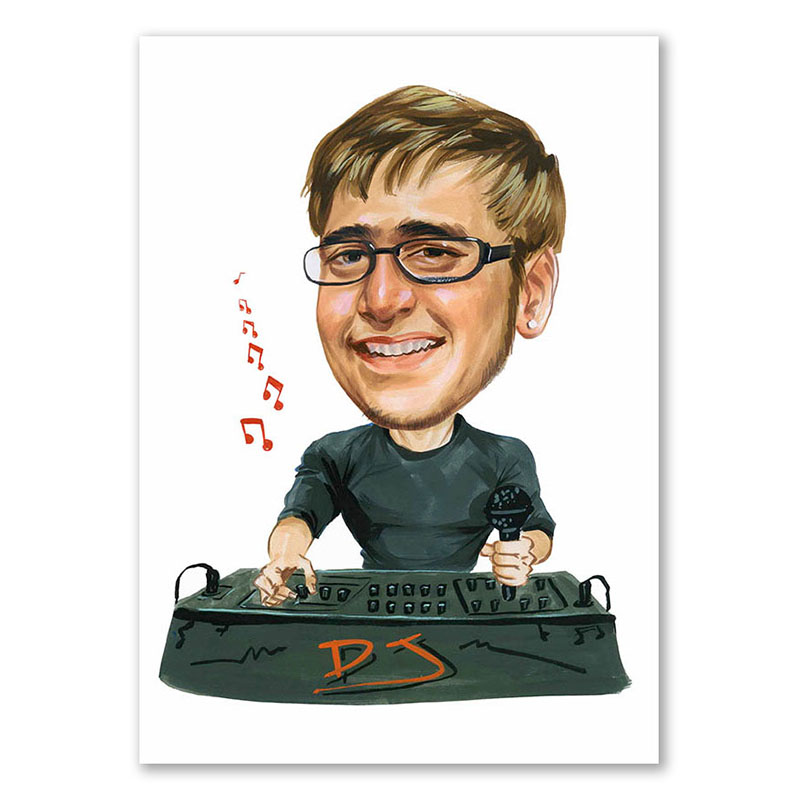 Bild von   erstellung karikatur dj in fahjpg | fotogeschenkideende 🎀 Geschenke mit eigenem Foto Motiv o Text