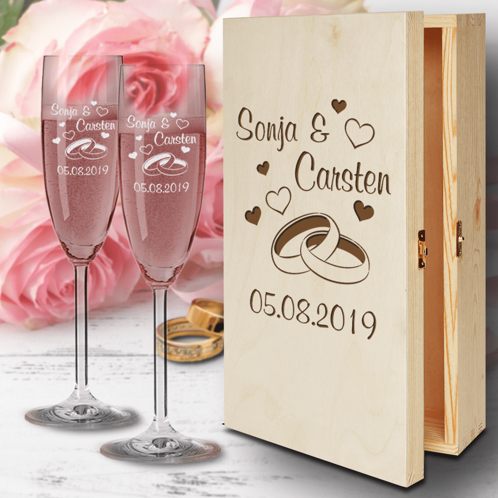 Bild von hochzeitsglaeser sekt mit holzpng | fotogeschenkideende 🎀 Geschenke mit eigenem Foto Motiv o Text