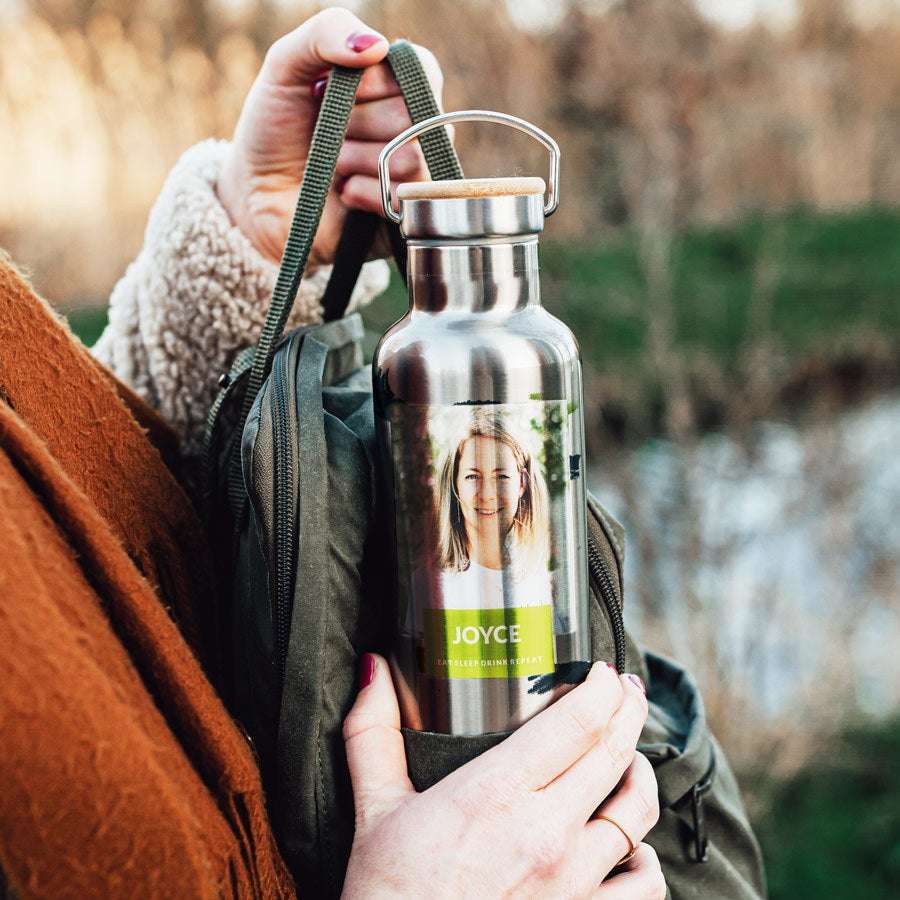 Bild von bambus trinkflasche bedruckenjpg | fotogeschenkideende 🎀 Geschenke mit eigenem Foto Motiv o Text