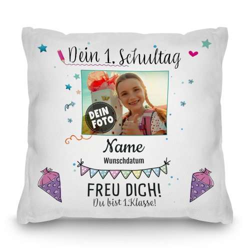 Bild von kissen dein schultag mijpg | fotogeschenkideende 🎀 Geschenke mit eigenem Foto Motiv o Text