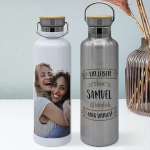 Bild von   thermosflasche mit bambusdeckejpg | fotogeschenkideende 🎀 Geschenke mit eigenem Foto Motiv o Text