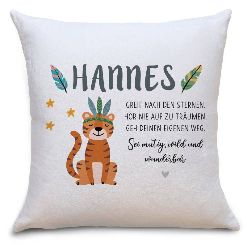 Bild von kinderkissen tiger bohojpg | fotogeschenkideende 🎀 Geschenke mit eigenem Foto Motiv o Text