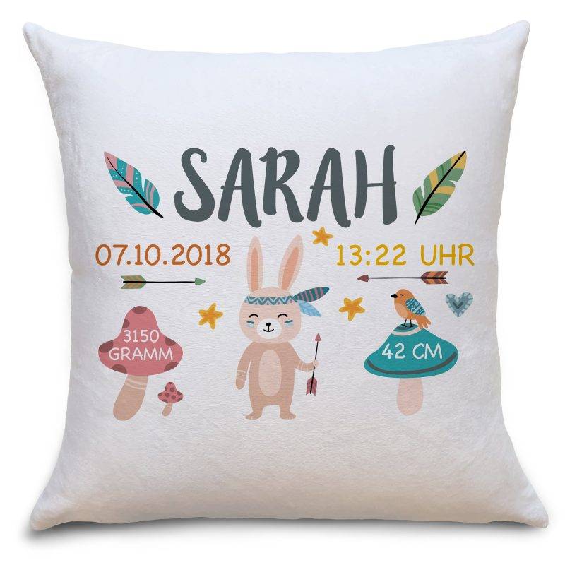 Bild von geburtskissen hase bohojpg | fotogeschenkideende 🎀 Geschenke mit eigenem Foto Motiv o Text