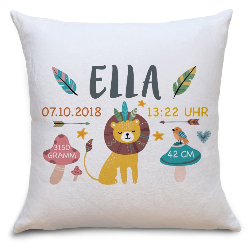 Bild von geburtskissen loewe bohojpg | fotogeschenkideende 🎀 Geschenke mit eigenem Foto Motiv o Text