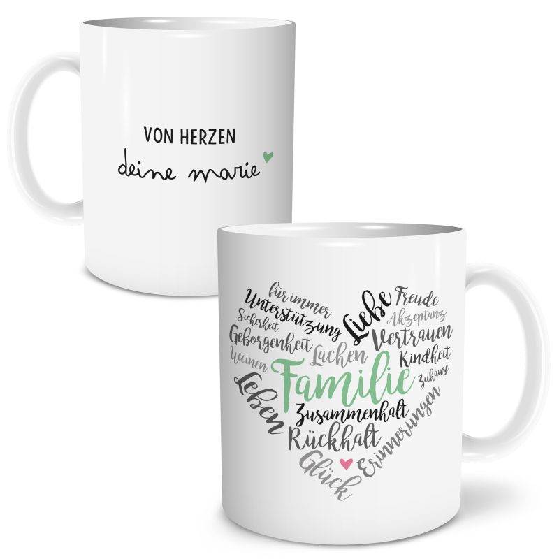 Bild von tasse familie herzjpg | fotogeschenkideende 🎀 Geschenke mit eigenem Foto Motiv o Text