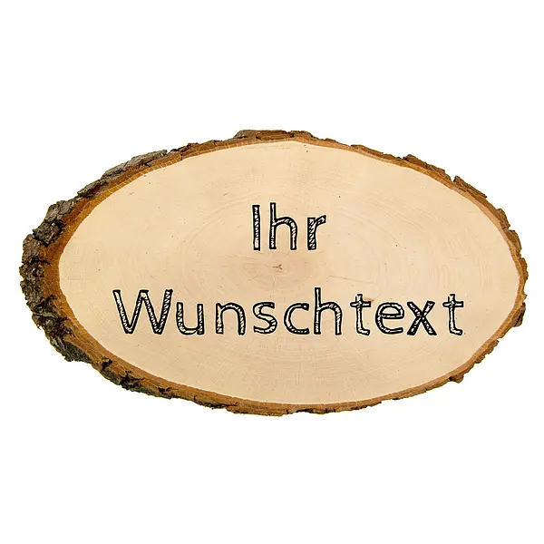 Bild von holzrindenschild in ovaler forjpg | fotogeschenkideende 🎀 Geschenke mit eigenem Foto Motiv o Text